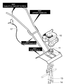 Engine Mount Diagram and Parts List for 11052X4D 2003 Briggs and Stratton Cultivator